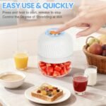 Electric Garlic Chopper, Mini Portable Veggie Chopper, 250ML Garlic Grinder Masher Onion Grinder, Blender to Vegetable, Wireless Food Processor for Ginger, Chili, Fruit, Meat, etc - Image 4