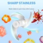 Electric Garlic Chopper, Mini Portable Veggie Chopper, 250ML Garlic Grinder Masher Onion Grinder, Blender to Vegetable, Wireless Food Processor for Ginger, Chili, Fruit, Meat, etc - Image 5