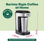 BELLA (14436) One Scoop One Cup Coffee Maker, Black and Stainless Steel, 1.97lbs - Image 3