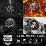 Smart Watches for Men GPS, Pressure,Altitude,Compass, 480mAh Extra-Large Battery, 50M Waterproof, Full Metal Body Rugged Smartwatch, Answer/Make Call,1.43" AMOLED Display (Black) - Image 3