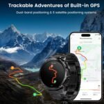 Smart Watches for Men GPS, Pressure,Altitude,Compass, 480mAh Extra-Large Battery, 50M Waterproof, Full Metal Body Rugged Smartwatch, Answer/Make Call,1.43" AMOLED Display (Black) - Image 4