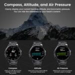Smart Watches for Men GPS, Pressure,Altitude,Compass, 480mAh Extra-Large Battery, 50M Waterproof, Full Metal Body Rugged Smartwatch, Answer/Make Call,1.43" AMOLED Display (Black) - Image 6