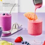 Stainless Steel Blender Cup, 650ml Portable USB Rechargeable Cordless Electric Juicer Blender, for Shakes Ice and Frozen Fruit - Image 3