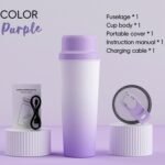 Stainless Steel Blender Cup, 650ml Portable USB Rechargeable Cordless Electric Juicer Blender, for Shakes Ice and Frozen Fruit - Image 7