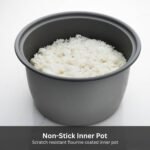 Tiger JNP-0550-LF 3 Cup Capacity White Rice Cooker with Non-Stick Inner Pot, Retractable Power Cord, and Keep Warm up to 12 hours (Flower) - Image 4