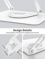 ALASHI Laptop Stand for Desk with 360° Rotating Base, Multi-Angle Adjustable Laptop Stands, Foldable Laptop Riser Compatible with 10 to 15.6 Inches PC Computer, White - Image 4