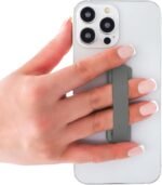 LOVEHANDLE Universal Phone Grip for Smartphones & Mini Tablets - Phone Holder for Hand - Wireless Charging Compatible - Made in The USA - Solid Silver - Image 3