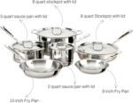 All-Clad Copper Core 5-Ply Stainless Steel Cookware Set 10 Piece Induction Oven Broiler Safe 600F Pots and Pans Silver - Image 7