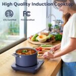 CIARRA CATIH1A-M Portable Induction Cooktop, Slim Single Electric Countertop Burner with Sensor Touch and Digital time, Blue - Image 3