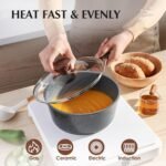 SENSARTE Nonstick Cookware Set 23-Piece, Non Stick Pots and Pans Set with Swiss Granite Coating, Healthy Kitchen Cooking Set, Stay-Cool Handles - Image 5