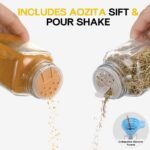 AOZITA 14 Pcs Spice Jars with Bamboo Lids - 4oz Square Spice Bottles with Spice Labels, Shaker Lids, Funnel - Image 5