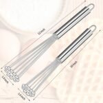 Patelai 2 Pieces Stainless Steel Ball Whisk Wire Egg Whisk Set Kitchen for Cooking, Blending, Whisking, Beating, Stirring(10 Inch and 12 Inch) - Image 3