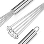 Patelai 2 Pieces Stainless Steel Ball Whisk Wire Egg Whisk Set Kitchen for Cooking, Blending, Whisking, Beating, Stirring(10 Inch and 12 Inch) - Image 4