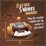 Nostalgia Tabletop Indoor Electric S'mores Maker - Smores Kit With Marshmallow Roasting Sticks and 4 Trays for Graham Crackers, Chocolate, and Marshmallows - Movie Night Supplies - Brown - Image 3