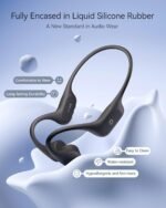Open Ear Sport Headphones, Soft Silicone Wireless Bone Conduction Earphones, Powerful Bass, 10H Lasting, Multipoint Capable, Quick Charge, Built-in 32GB MP3 - Image 4