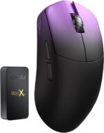 Lamzu Maya X Wireless Gaming Mouse, Ultra Lightweight 47g, Optical Switch, Maximum 30000 DPI, Symmetrical, MCU Nordic 52840, Dust-Proof Encoder, PAW3950 Sensor(Larger Maya) (Purple) - Image 4