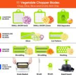 Vegetable Chopper Veggie Chopper,Mandoline Slicer,Multifunctional 12 in 1 Food Choppers, Kitchen Vegetable Slicer Dicer Cutter,Onion Mincer,Cheese Grater,Colander Basket,Kitchen Gadgets - Image 3