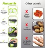 Vegetable Chopper Veggie Chopper,Mandoline Slicer,Multifunctional 12 in 1 Food Choppers, Kitchen Vegetable Slicer Dicer Cutter,Onion Mincer,Cheese Grater,Colander Basket,Kitchen Gadgets - Image 8