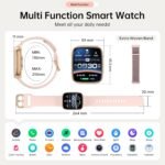 Smart Watches for Women Men with 2 Bands, 1.85-inch AMOLED HD Display (390x450), 12-Day Battery Life, 3ATM Waterproof (30m), Call, Health Monitoring, Fitness Tracking Smart Watch(Pink) - Image 4