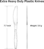 360 Count Extra Heavy Duty Clear Plastic Knives Disposable, BPA-Free, Heat Resistant, Solid and Durable Disposable Knives Bulk, Premium Plastic Knives heavy duty for Party Supply - Image 3