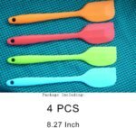 zYoung 4 Pcs Silicone Spatulas, Rubber Spatula Heat Resistant Seamless One Piece Design Flexible Scrapers Baking Mixing Tool,Small - Image 3
