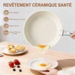 8.5 Inch Ceramic Nonstick Frying Pan Skillet - PFAS-Free, Non-Toxic, Oven Safe & Induction Ready, Aluminum Cookware with Stainless Steel Handle - Image 4