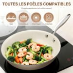 8.5 Inch Ceramic Nonstick Frying Pan Skillet - PFAS-Free, Non-Toxic, Oven Safe & Induction Ready, Aluminum Cookware with Stainless Steel Handle - Image 5