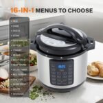 Simple Deluxe Electric Pressure Cooker, Non-Stick 16-in-1 & 8QT Stainless Steel Multi Cooker for Slow Cook, Meat Stew, Cake, Pasta, Multigrain, Dishwasher Safe, Silver - Image 3