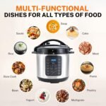 Simple Deluxe Electric Pressure Cooker, Non-Stick 16-in-1 & 8QT Stainless Steel Multi Cooker for Slow Cook, Meat Stew, Cake, Pasta, Multigrain, Dishwasher Safe, Silver - Image 5