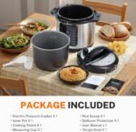 Simple Deluxe Electric Pressure Cooker, Non-Stick 16-in-1 & 8QT Stainless Steel Multi Cooker for Slow Cook, Meat Stew, Cake, Pasta, Multigrain, Dishwasher Safe, Silver - Image 7