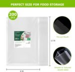 Bonsenkitchen Precut Vacuum Sealer Bags 200 Quart 8" x 12", BPA Free, Commercial Grade Textured Food Vacuum Sealer Bag, Thick Embossed Bags for Storage and Sous Vide Cooking VB3208 - Image 3