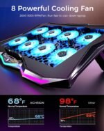 AICHESON Gaming Laptop Cooling Pad with 8 Fans, RGB Computer Stand for 15.6-17.3 Inch Notebook with 7 Height Slots, 2 USB Ports, AA3 - Image 3