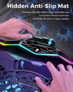AICHESON Gaming Laptop Cooling Pad with 8 Fans, RGB Computer Stand for 15.6-17.3 Inch Notebook with 7 Height Slots, 2 USB Ports, AA3 - Image 4