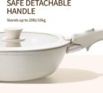 21PCS Pots and Pans Set Ceramic, Pots and Pans Set Non Stick, Removable Handle, Stackable, Nonstick Cookware Set, Non Stick for Cooking - Image 4