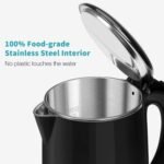Secura Original Stainless Steel Double Wall Electric Water Kettle 1.8 Quart with Auto Shut-Off & Boil-Dry Protection, Black Onyx SWK-1701DA/HB-3227B - Image 4