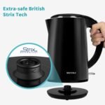 Secura Original Stainless Steel Double Wall Electric Water Kettle 1.8 Quart with Auto Shut-Off & Boil-Dry Protection, Black Onyx SWK-1701DA/HB-3227B - Image 5