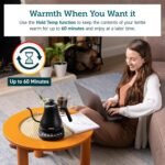 COSORI Electric Gooseneck Kettle Smart Bluetooth with Variable Temperature Control, Pour Over Coffee & Tea Maker, 100% Stainless Steel, Quick Heating, Matte Black - Image 4