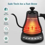 COSORI Electric Gooseneck Kettle Smart Bluetooth with Variable Temperature Control, Pour Over Coffee & Tea Maker, 100% Stainless Steel, Quick Heating, Matte Black - Image 5
