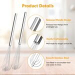 2 PCS Mini Whisk, Small Whisks for Cooking, Stainless Steel Mini Whisk Set - Essential Tiny Wire Whisk for Whisking, Beating, Blending Eggs & Sauces - Image 5