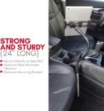 Macally Car Seat Rail Mount - Super Secure Tablet and Phone Holder for Car, Truck, and Any Vehicle - Adjustable Gooseneck iPad Mount - Works With All iPad, iPhone, Tablets - Image 3