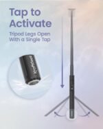 KraftGeek Magnetic Phone Tripod for iPhone MagSafe – 66'' Automatic Selfie Stick with Remote, Portable Tripod Stand for Video Recording, Travel, Vlogging (Black) - Image 4