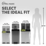 SIMPLI-Magic 13.2 Gallon (50L) Step Trash Can – Kitchen Garbage Can with Slow-Close Lid – Odor Control, Hands-Free, Easy to Clean, Brushed Stainless Steel - Image 4