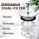 Glass French Press, easy to clean glass press coffee maker, 22oz/650ml coffee press glass, borosilicate French press, suitable for home, kitchen, office. - Image 4