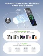 MagSafe Charger Magnetic Wireless iPhone Charge Compatible with iPhone 17 Pro Max Air 16 15 14 Pro Max Plus 13 12 Pro Max & AirPods 4 3 2 Pro - Charging Pad Dock for Travel Home Office - Image 3
