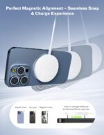 MagSafe Charger Magnetic Wireless iPhone Charge Compatible with iPhone 17 Pro Max Air 16 15 14 Pro Max Plus 13 12 Pro Max & AirPods 4 3 2 Pro - Charging Pad Dock for Travel Home Office - Image 4