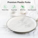 360 Count Extra Heavy Duty Clear Plastic Forks Disposable, BPA-Free, Heat Resistant, Solid and Durable Disposable Forks Bulk, Premium Plastic Forks heavy duty for Party Supply - Image 4