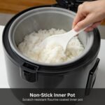 Tiger JNP-S18U-KY 10 Cup Capacity White Rice Cooker with Non-Stick Inner Pot, Retractable Power Cord, and Keep Warm up to 12 hours (Obsidian Black) - Image 4
