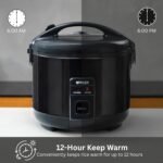 Tiger JNP-S18U-KY 10 Cup Capacity White Rice Cooker with Non-Stick Inner Pot, Retractable Power Cord, and Keep Warm up to 12 hours (Obsidian Black) - Image 6
