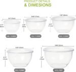 Plastic Mixing Bowls with Lids Set for Kitchen, Nesting Bowls for Mixing, Baking, Prepping, Cooking and Serving Food, Mixing Bowls Dishwasher, Microwave Safe (Clear) - Image 3