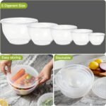 Plastic Mixing Bowls with Lids Set for Kitchen, Nesting Bowls for Mixing, Baking, Prepping, Cooking and Serving Food, Mixing Bowls Dishwasher, Microwave Safe (Clear) - Image 5